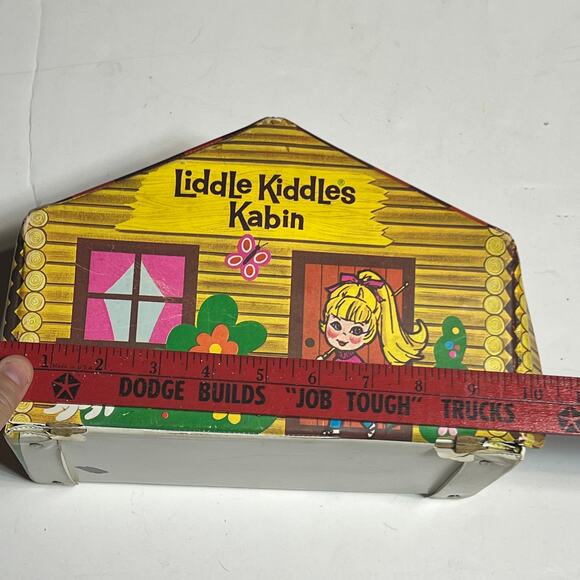 Vintage 1967 Mattel Liddle Kiddles Kabin toy Doll Carry Case Alco orange roof - Picture 10 of 14